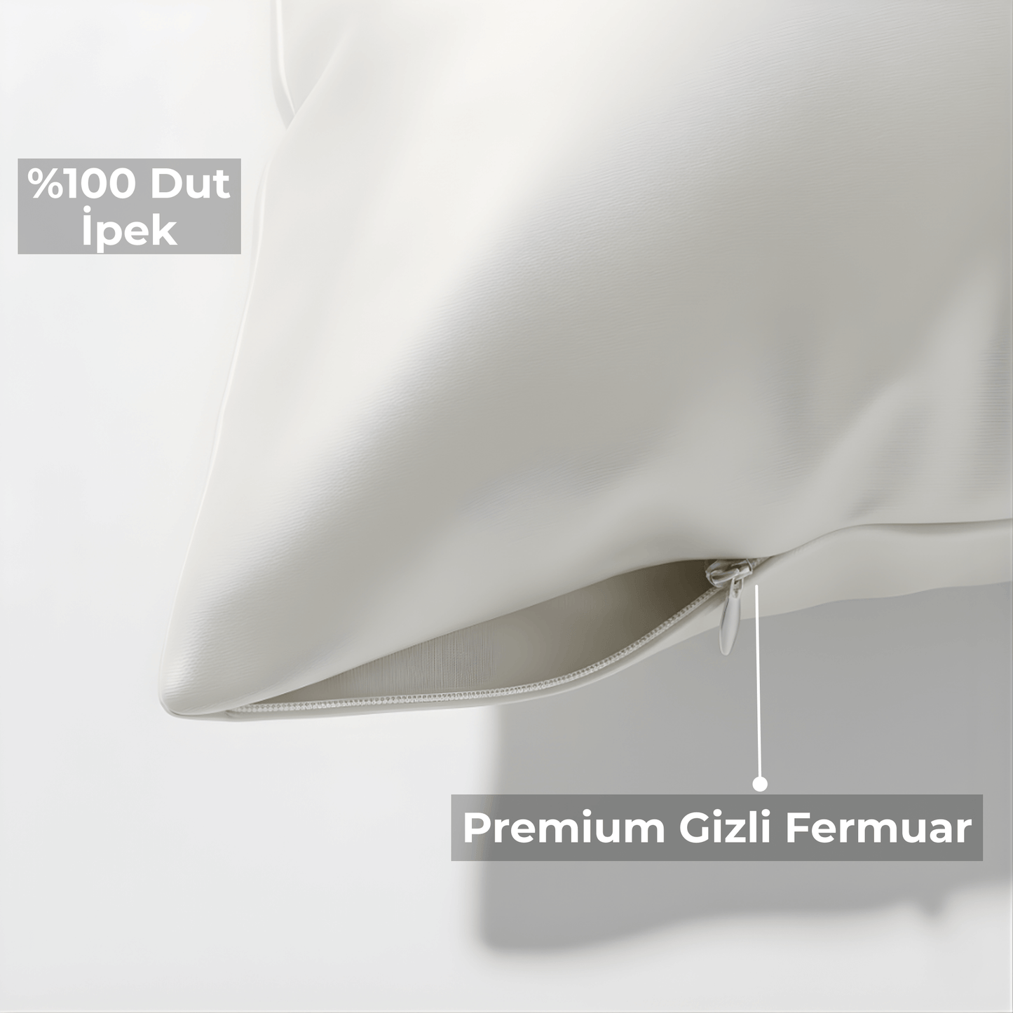 DUT İPEK BEYAZ YASTIK KILIFI