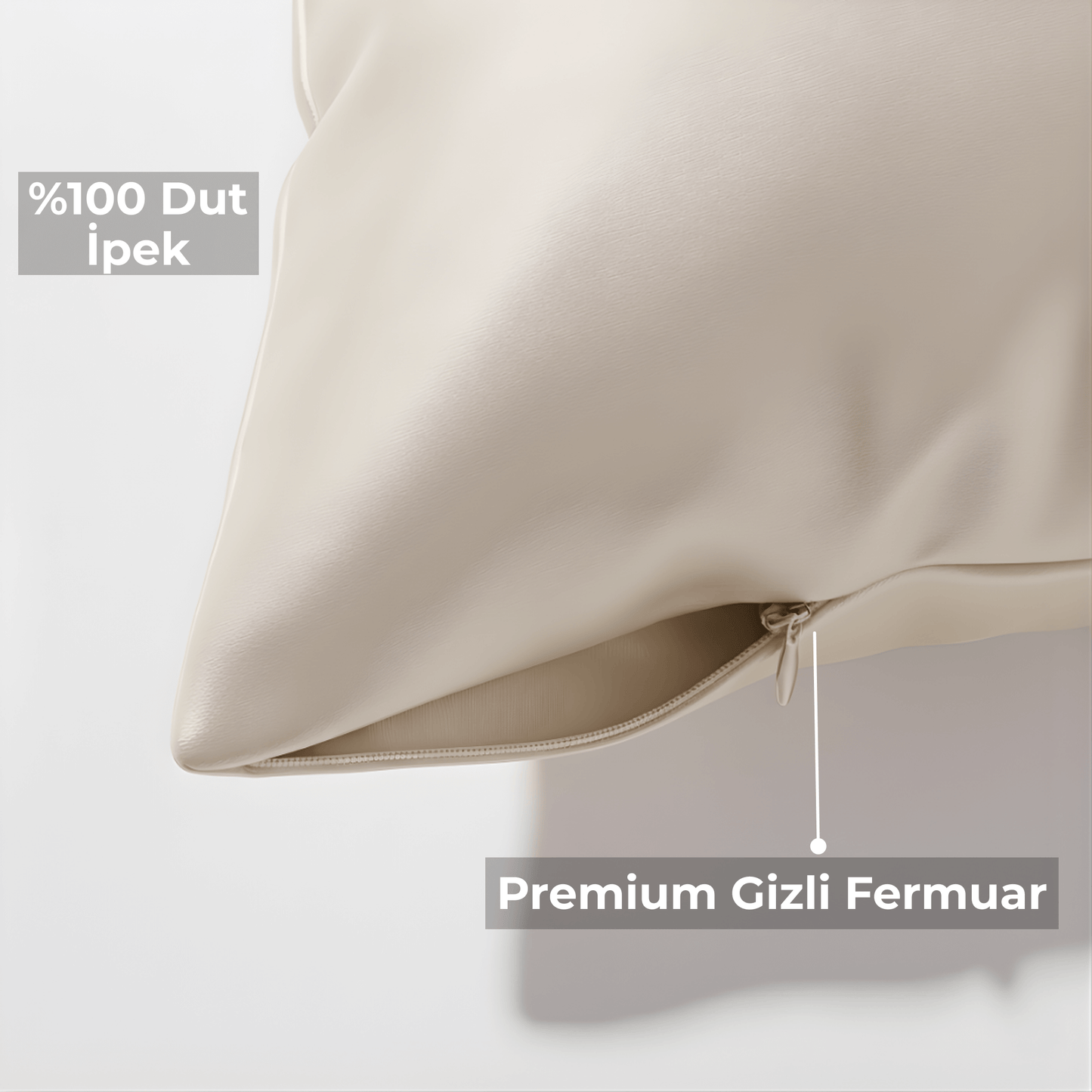 DUT İPEK BEJ YASTIK KILIFI